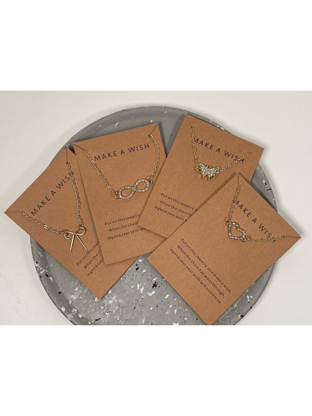 Make A Wish Necklace Lot! Infinity Heart Butterfly Bow Pendant Jewelry Gift Y2K